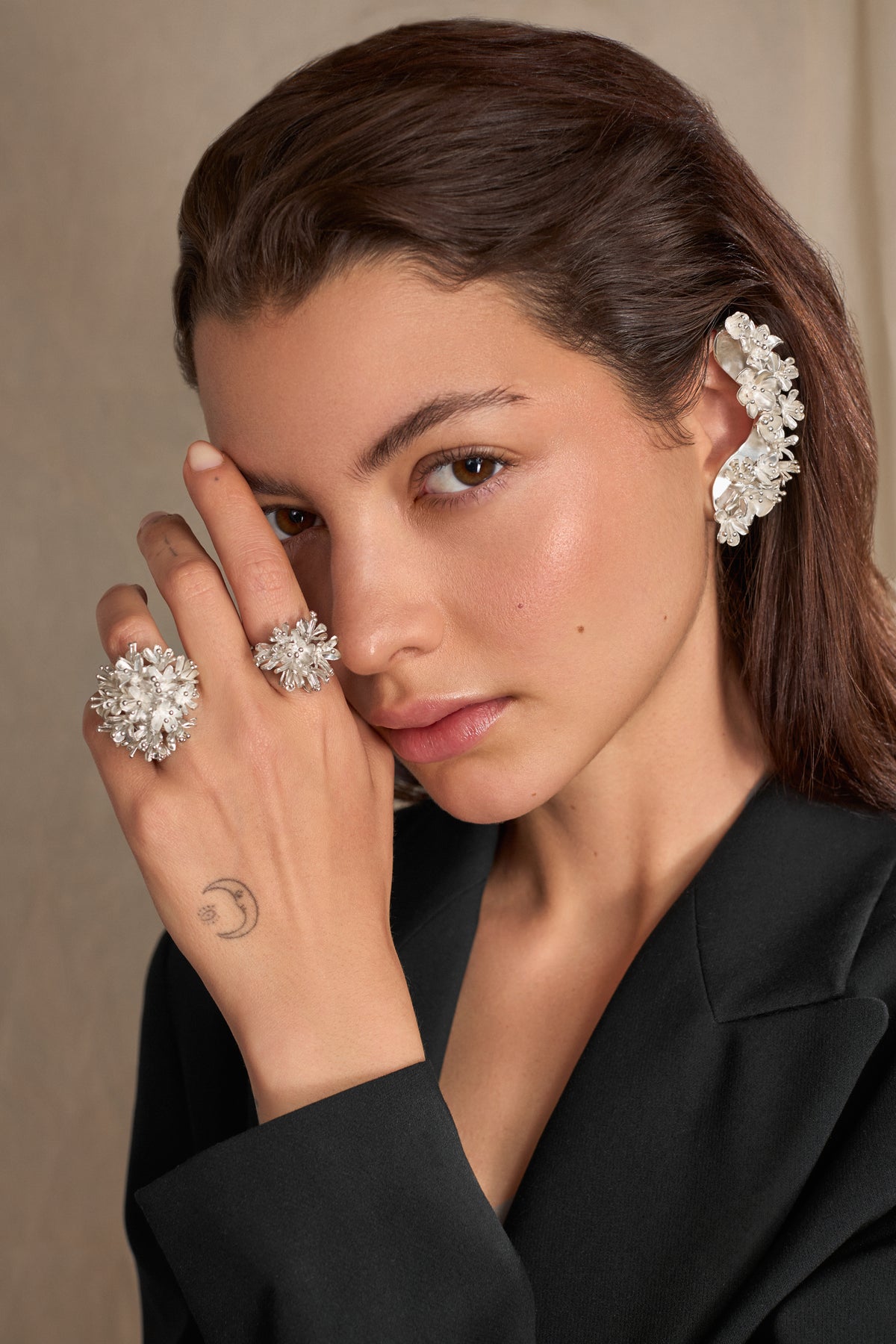 Flower Bouquet Full Ear Cuff