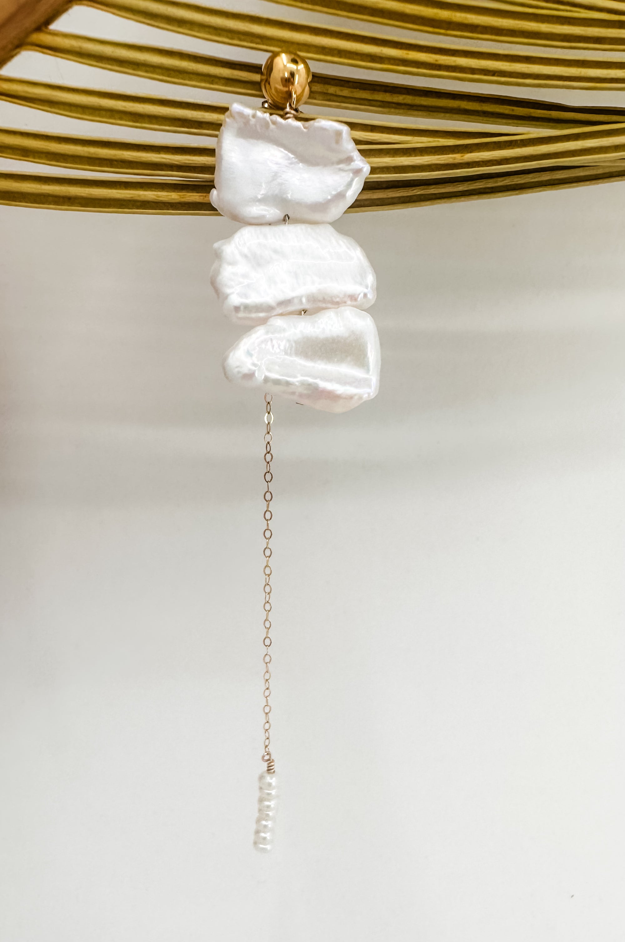 Savvy Double Drop Biwa Pearl Earrings