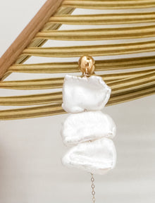 Savvy Double Drop Biwa Pearl Earrings