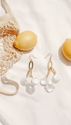 Keshi Pearl Gold Chandelier Earrings