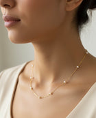 Tiny Oval Dainty Gold Necklace