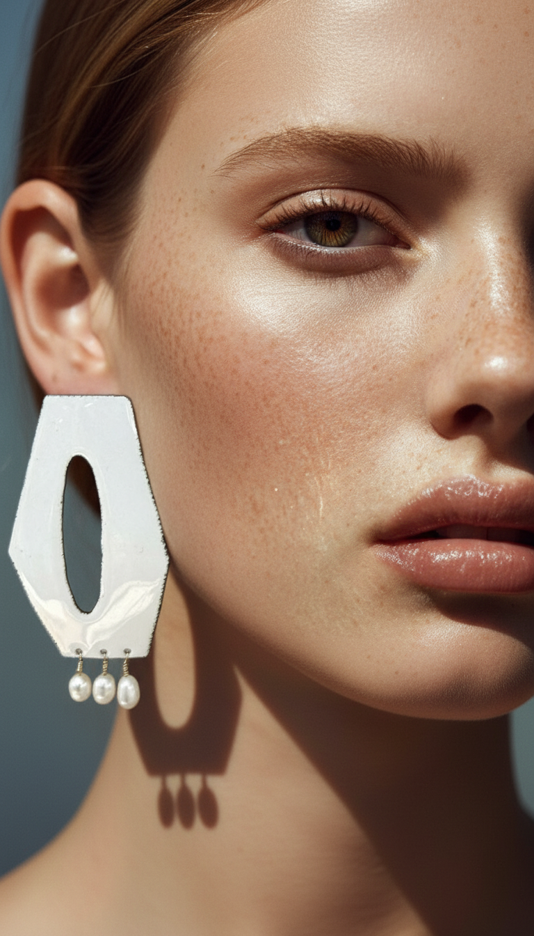 Hex & the City Pearl Enamel Earrings