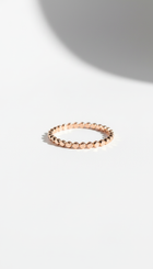 Delicate Flat Beads Stackable Gold Ring