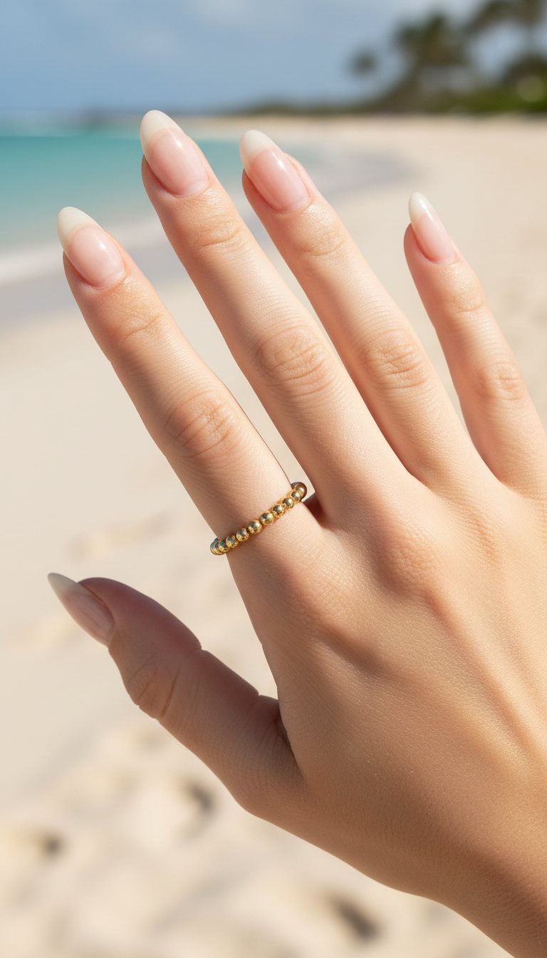 Anillo de oro fino y delicado apilable