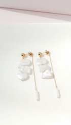 Savvy Double Drop Biwa Pearl Earrings