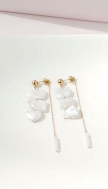Savvy Double Drop Biwa Pearl Earrings