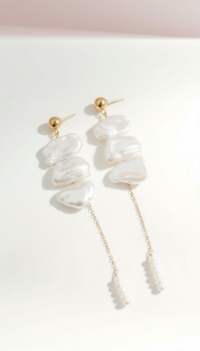Savvy Double Drop Biwa Pearl Earrings