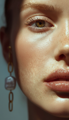 Thick Gold Chain Rectangle Pearl Earrings