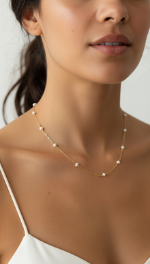 Tiny Oval Dainty Gold Necklace