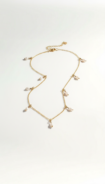Oval Drop Dainty Gold Necklace