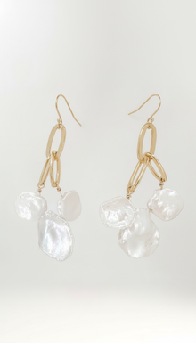 Keshi Pearl Gold Chandelier Earrings