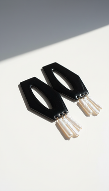 Hex & the City Pearl Enamel Earrings