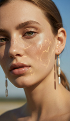 Straight Biwa Pearl Drop Earrings