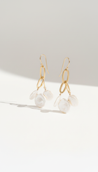 Keshi Pearl Gold Chandelier Earrings
