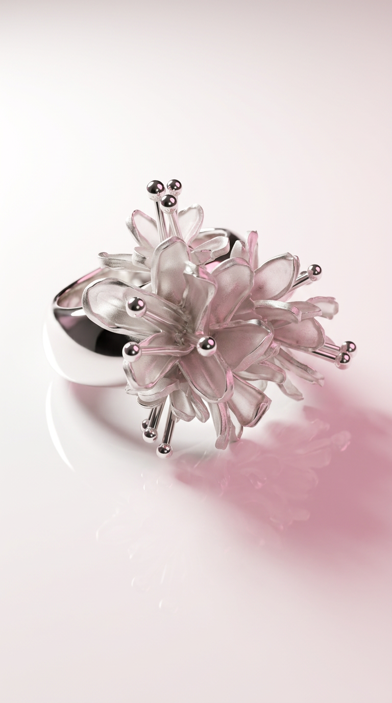Round Wrapped Flower Bouquet Silver Petite